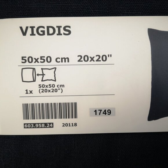 New in Package Ikea Vigdis 20x20" #603.958.24 Dark Navy Pillow Case Only - Picture 4 of 4